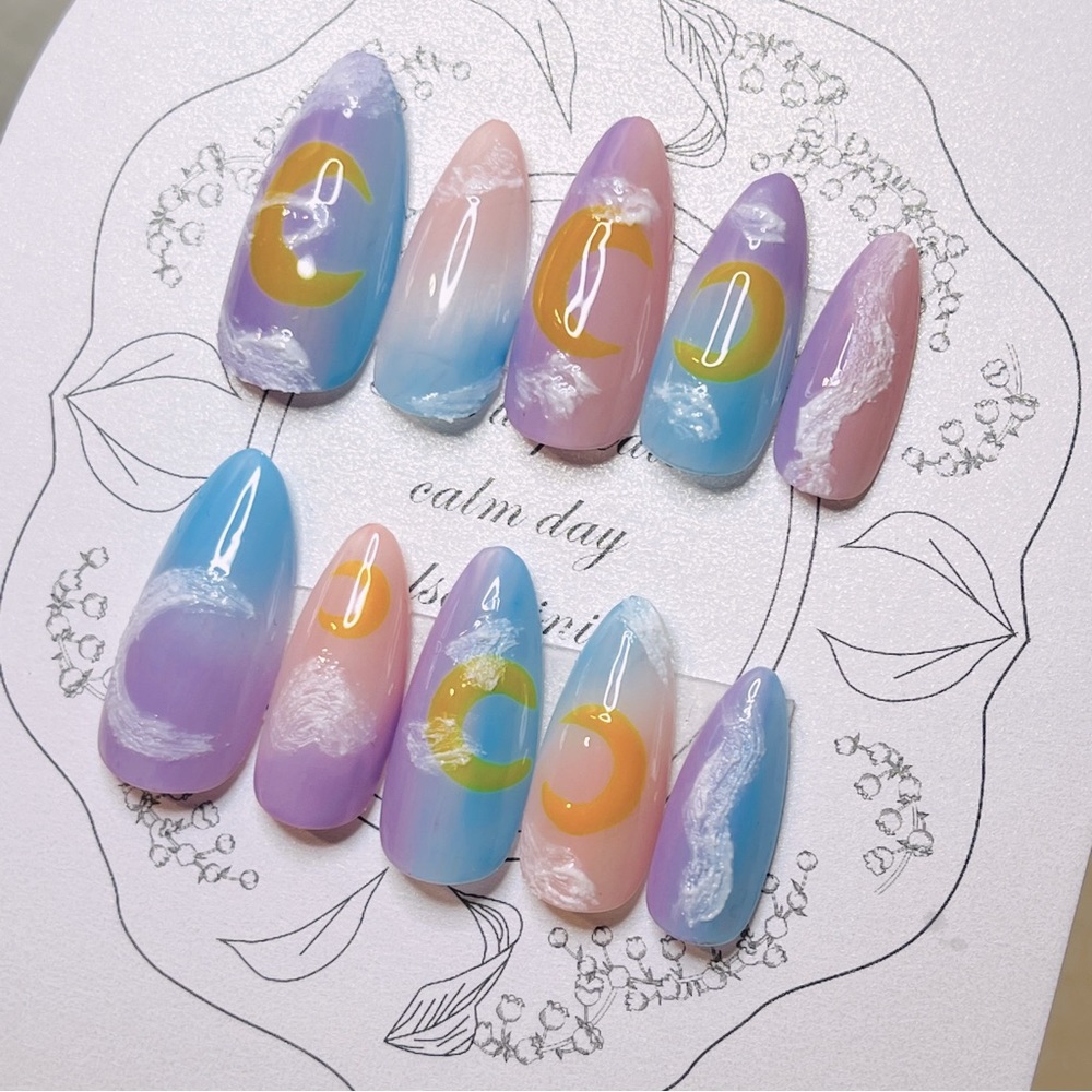 Sailor moon handmade gel nail, art nails, acrylic press on nail, fake nail